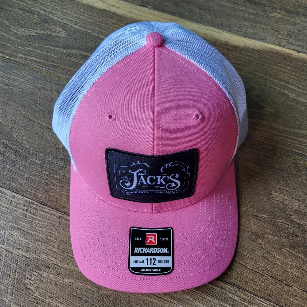 Richardson 112 Trucker Hat Pink White Jacks Since 1976 Cullman AL Snapback Cap
